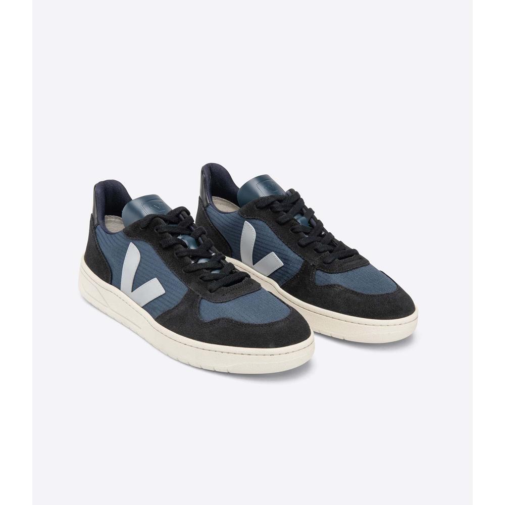 Veja V-10 RIPSTOP Tornacipő Férfi Black/Blue | HU 326NWY